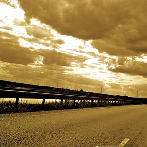 Road against sky during sunset