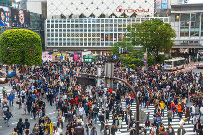 Group of people on road in city