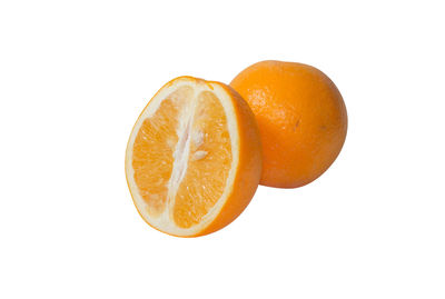 Close-up of orange against white background