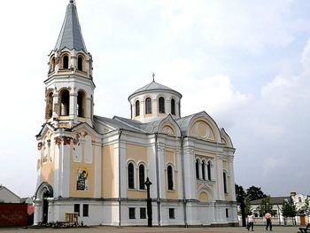 Low angle view of church against sky