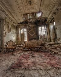 Interior of abandoned building