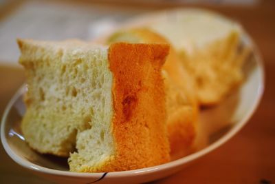 Close-up of bread in plate