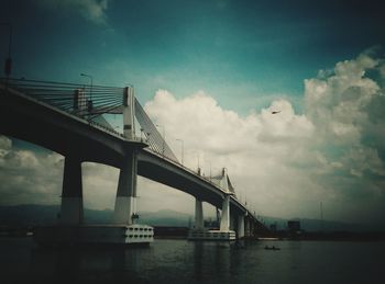Low angle view of bridge over river