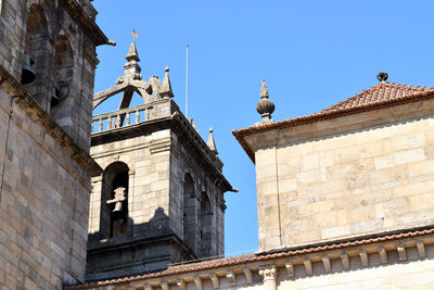 Low angle view of statue against clear sky