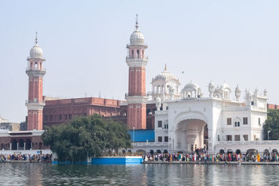 Beautiful view of golden temple - harmandir sahib in amritsar, punjab, india, famous indian sikh