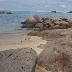 Rocks on shore at beach