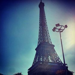 Low angle view of eiffel tower