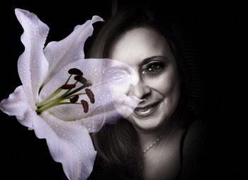 Close-up portrait of beautiful young woman