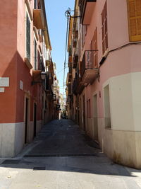 Alley amidst residential buildings