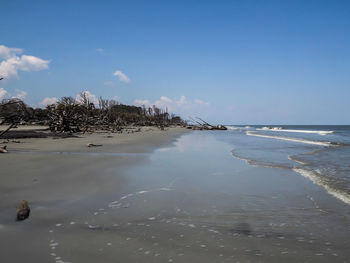 Scenic view of beach against sky