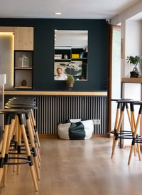 Chairs on hardwood floor at home