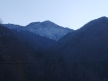 Scenic view of mountains against clear sky