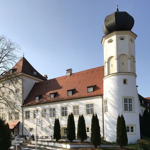 Low angle view of buildings against clear sky