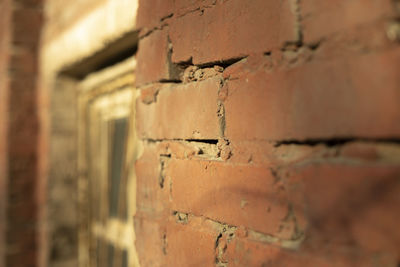 Close-up of weathered wall