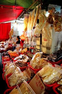 View of food at market stall