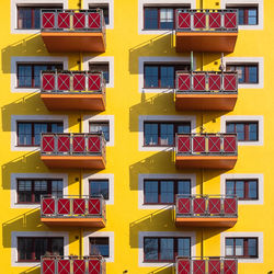 Full frame shot of yellow residential building