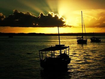 Scenic view of sunset over sea