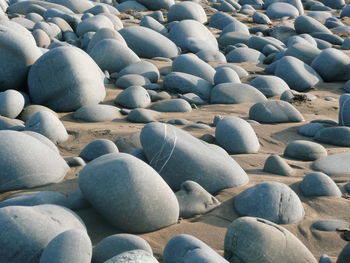 Close-up of pebbles on beach