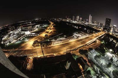 Light trails in city at night