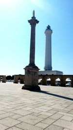 Low angle view of tower against clear sky