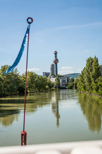 Reflection of building in lake