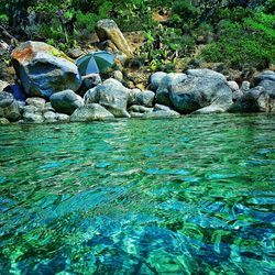 Rocks in sea