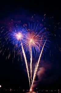 Low angle view of firework display