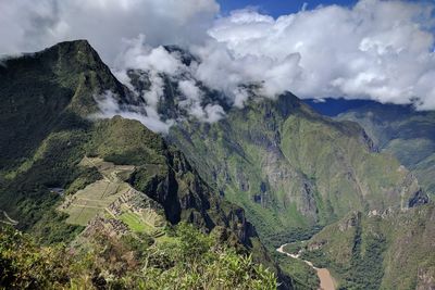 Panoramic view of mountains against sky