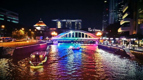 Illuminated city at night