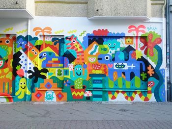 Close-up of colorful wall