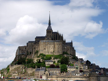 Exterior of mont saint-michel against sky