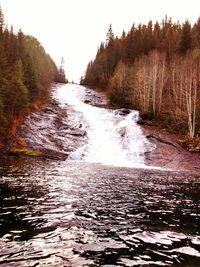 Stream flowing through river