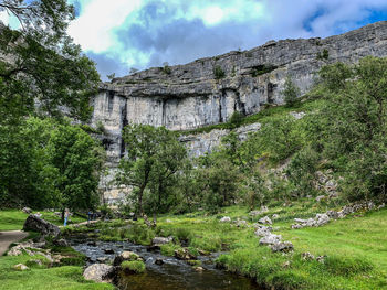 Rambling and climbing in malham cove, yorkshire dales