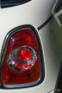 Close-up of illuminated red car