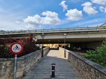 Low angle view of bridge against sky