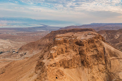 Scenic view of dramatic landscape against sky