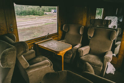 Empty chairs in room