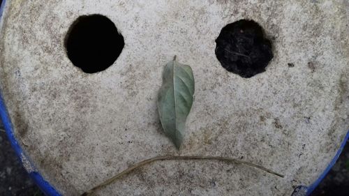 High angle view of stone