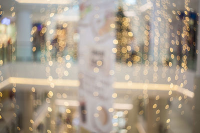 Defocused image of illuminated lights at night