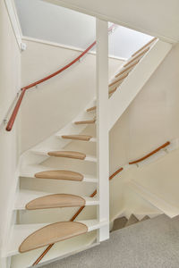 High angle view of spiral staircase