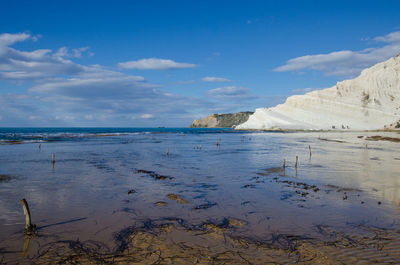 Scenic view of beach against sky