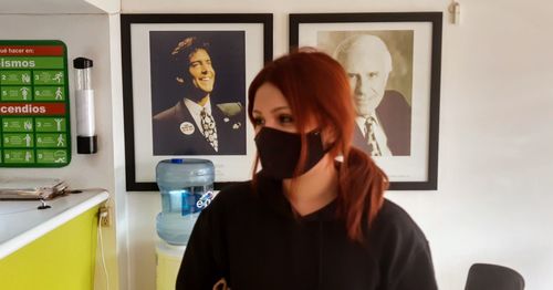 Portrait of young woman using smart phone