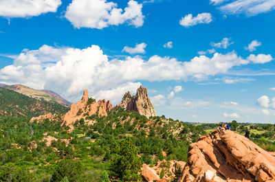 Scenic view of landscape against cloudy sky