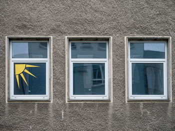 Full frame shot of glass window on building