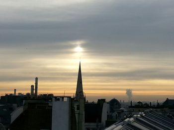 View of cityscape at sunset