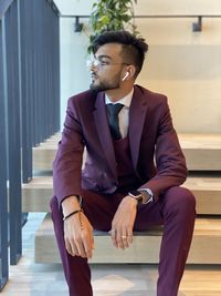 Young man looking at camera