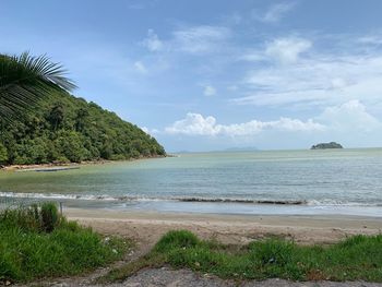 Scenic view of beach against sky