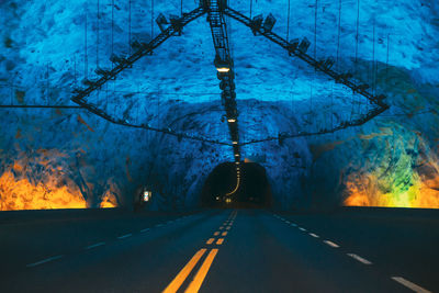 Interior of illuminated tunnel