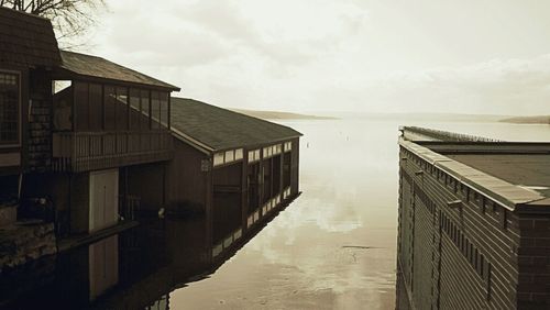 View of built structure against cloudy sky