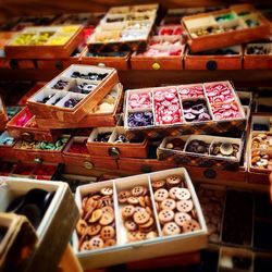 High angle view of market stall for sale